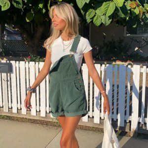 Princess Polly Green Kacey Overalls - Size US 0